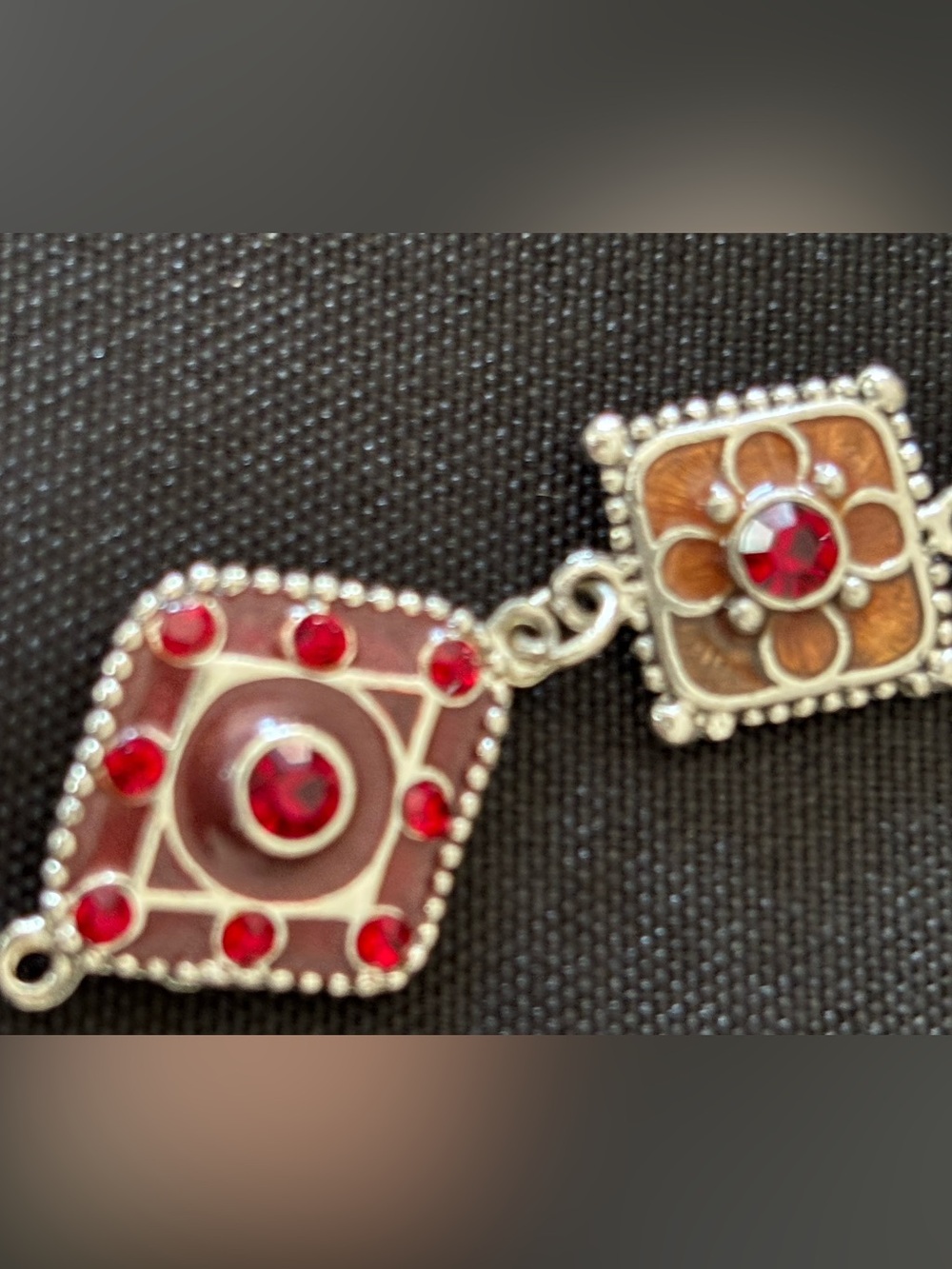 Red Gem Tile Necklace Pendant - Women's Jewelry